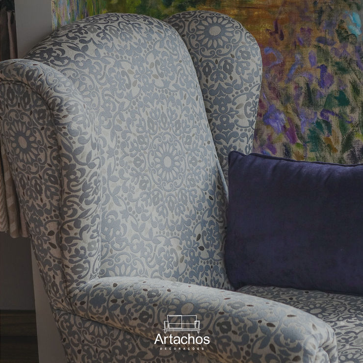 Poltrona Artachos Decorações Sala de estarBancos e cadeiras Azul