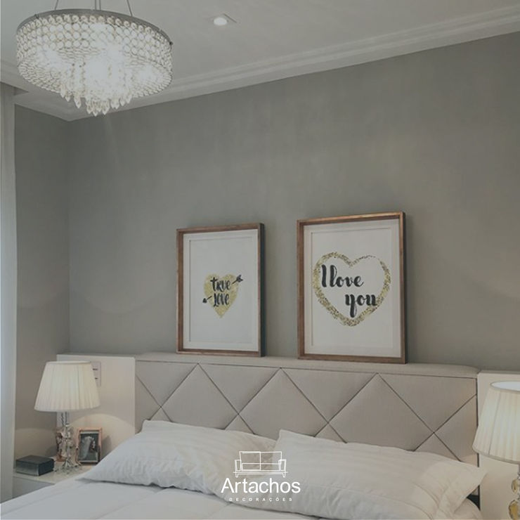 Cabeceira em cama de casal Artachos Decorações QuartoCamas e cabeceiras