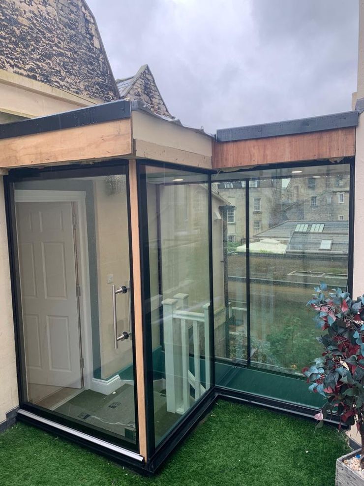 Bath Winter 2020 Glass Structures Limited Modern corridor, hallway & stairs