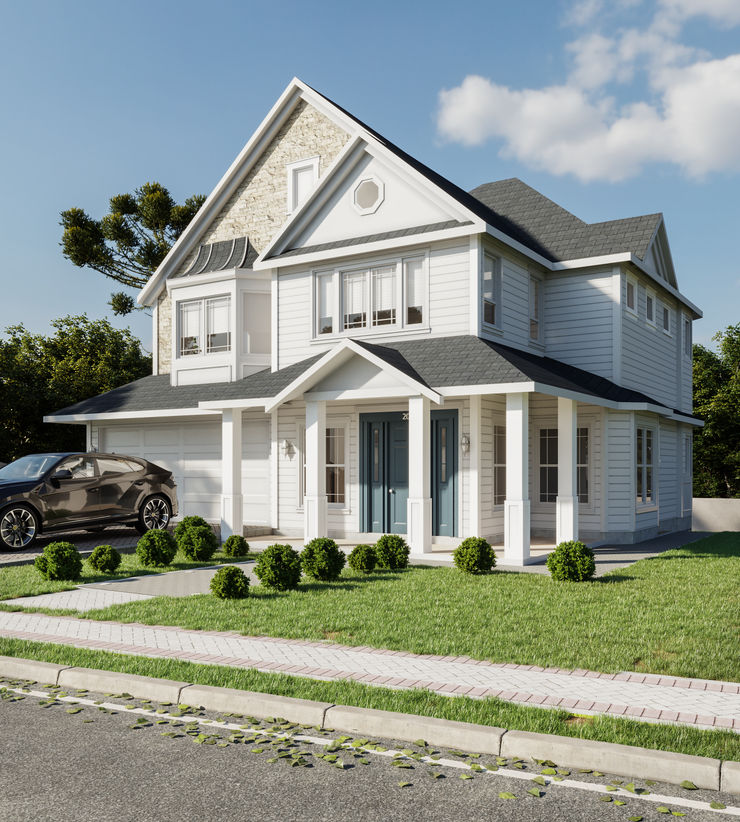 Casa em estilo americano Nesta Espaços Extraordinários Casas familiares