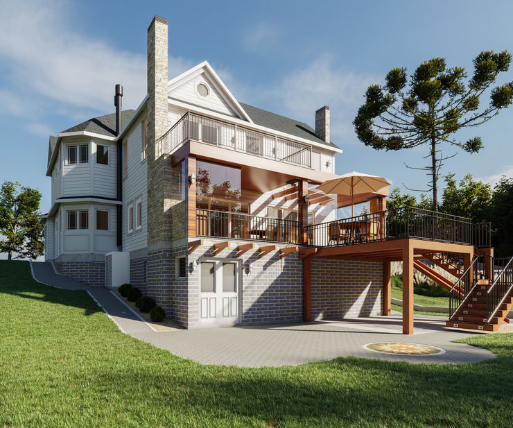 Casa em estilo americano Nesta Espaços Extraordinários Casas familiares
