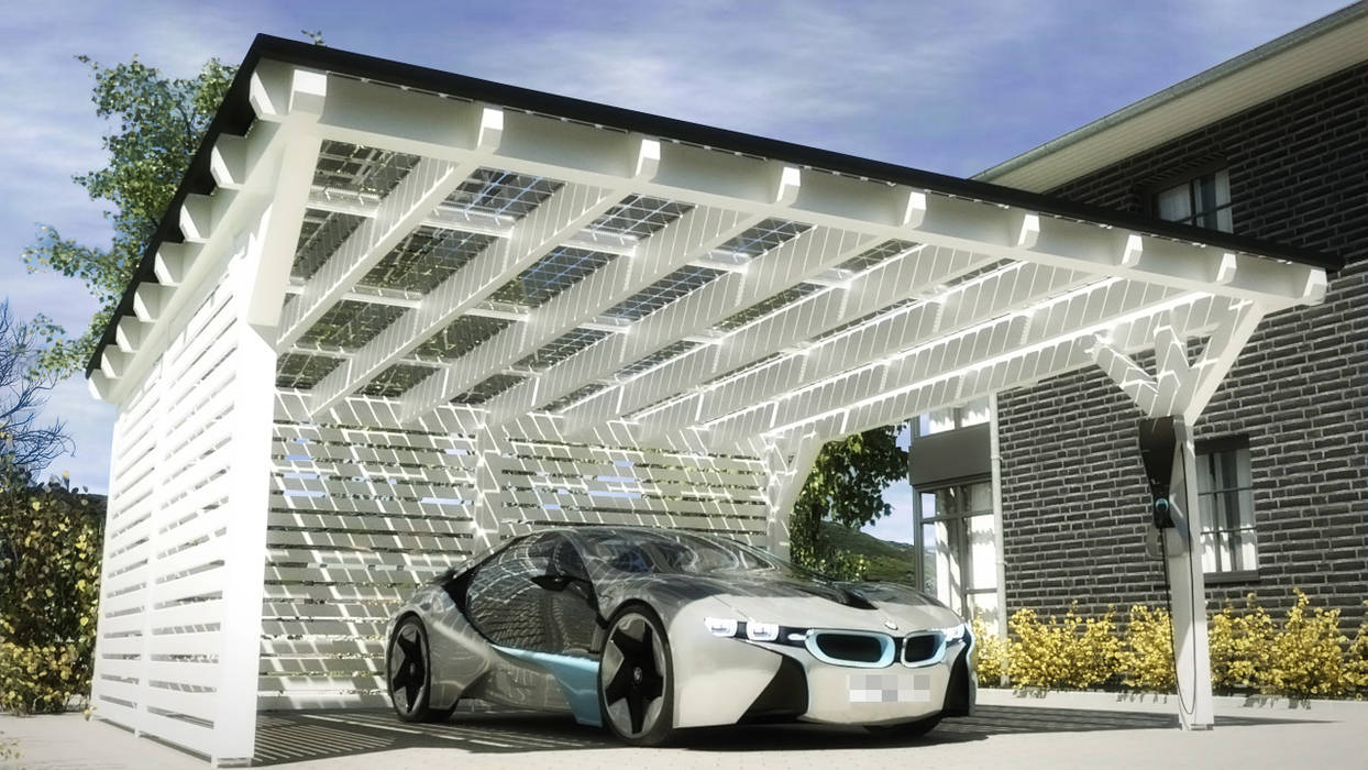Moderne Garage Schuppen Bilder Solar Glas Carport