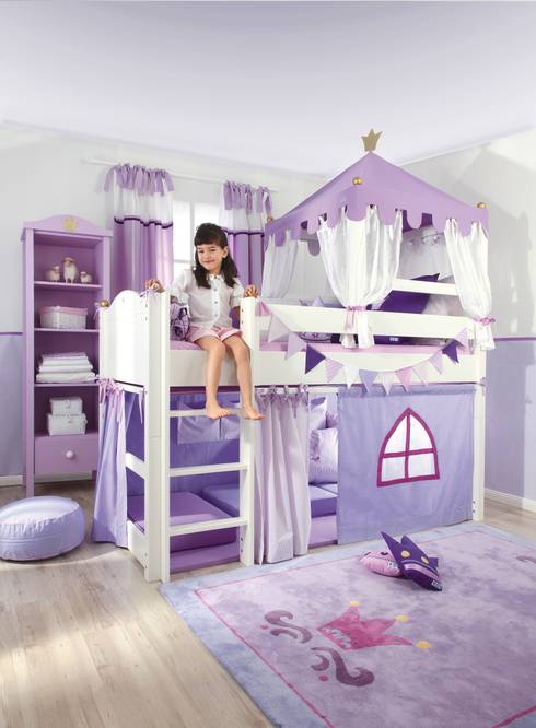 Hochbett im kinderzimmer mit dem raumwunder hoch hinaus Spielbetten