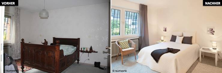 Home staging: wie modernisiert man eine erbimmobilie? Schlafzimmer vorher nachher