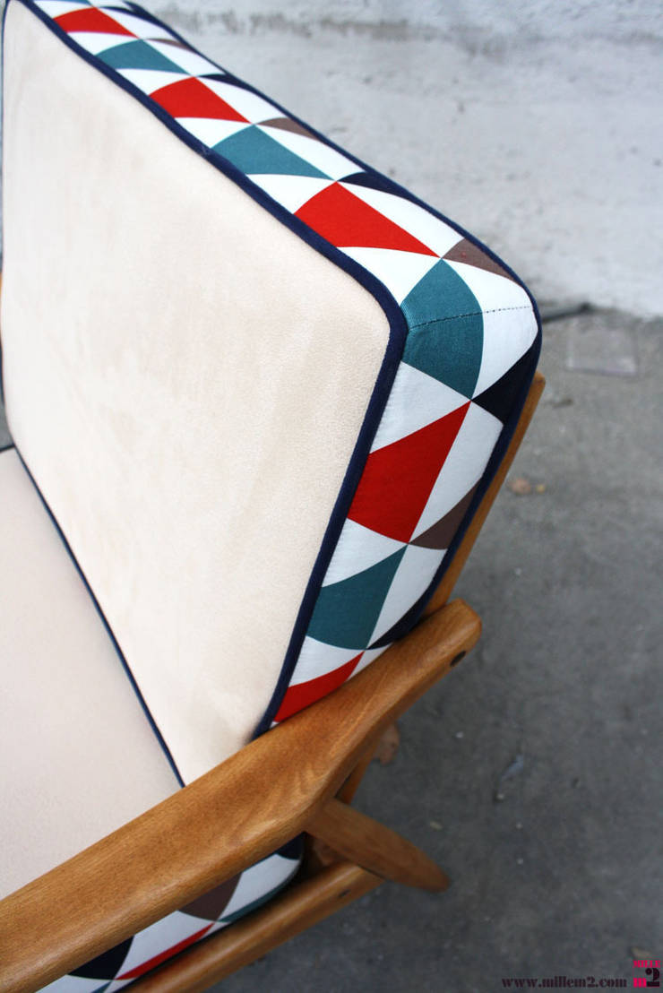 Fauteuil vintage style scandinave "coussins à deux faces" door ...