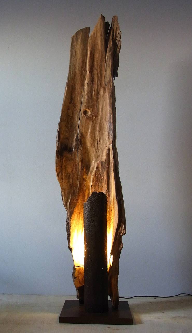 Lampe Aus Holz Und Stahl Unikat Von Bernd Kohl Objekte In Holz Und Stahl