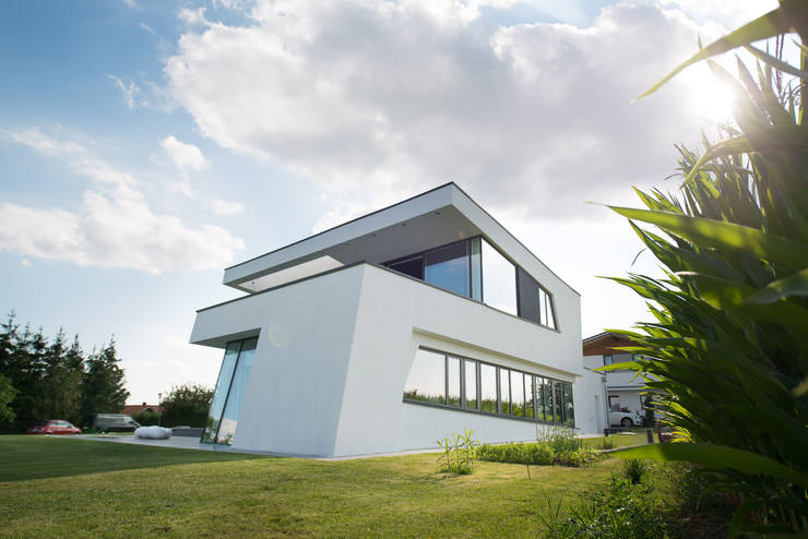 Dynamische architektursprache moderne häuser von flow architektur