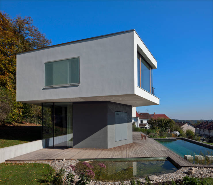 Westansicht mit pools moderne häuser von kauffmann theilig partner