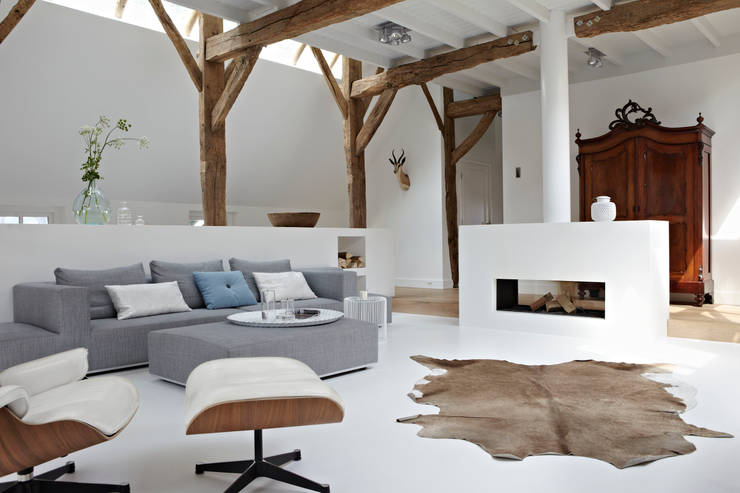 Natuurlijke woonkamer: interieur inspiratie woonkamer met lundia kast.