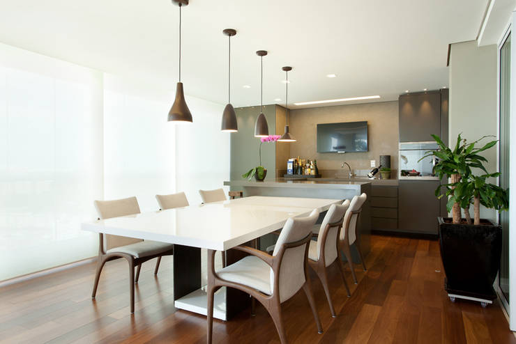 10 salas de jantar modern # Cozinha Decorada Com Mesa De Madeira 10 salas de jantar modern # Cozinha Decorada Com Mesa De Madeira