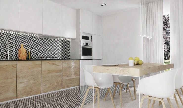 Wohnzimmer mit schlafzimmer moderne küche von foorma