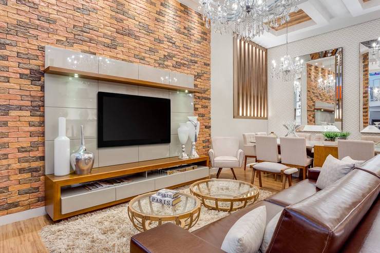 Salas / recibidores de estilo moderno por Ideatto Móveis e Decorações