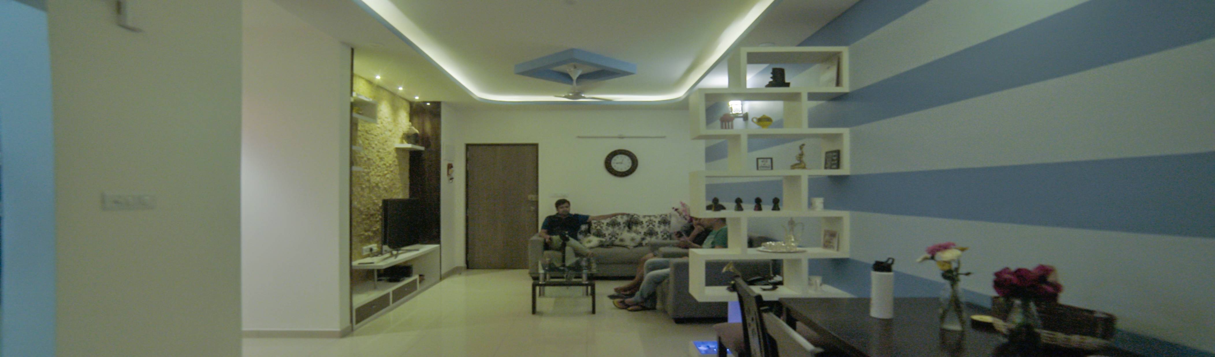 Flat Interior Design With False Ceiling And Painting At Sobha