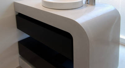 Betonwaschtisch mit Außen- und Innenradius: modern von material raum form,Modern Beton 
