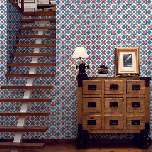 Tiles 'Digitally Printed' Wallpaper Collection: rustic  by Paper Moon, Rustic   