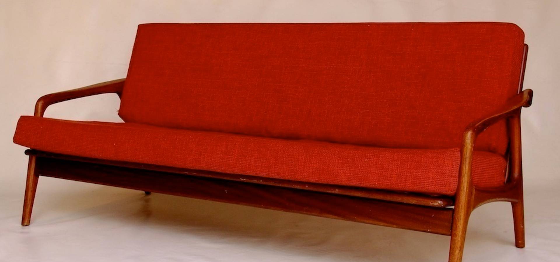 Vintage Scandinavische Bank In Teak En Blauw Velour Homify