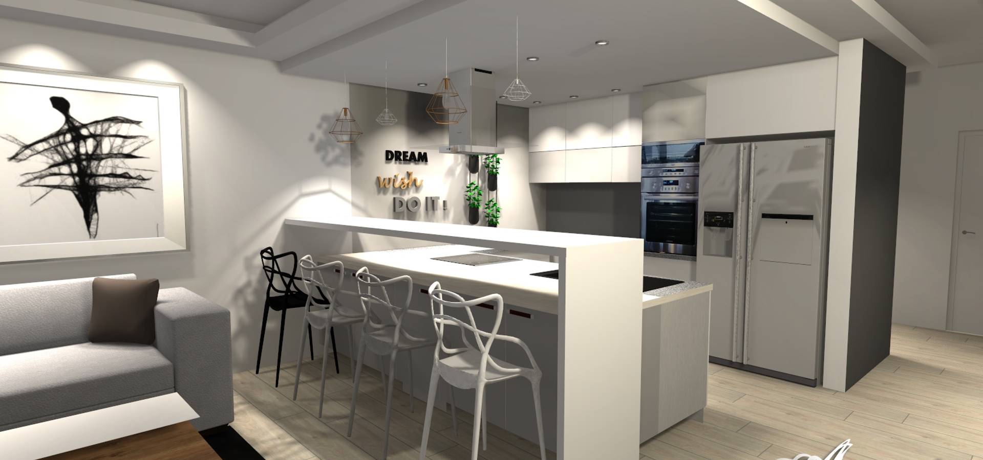 Kuchnia Polaczona Z Salonem W Nowoczesnym Wydaniu Homify