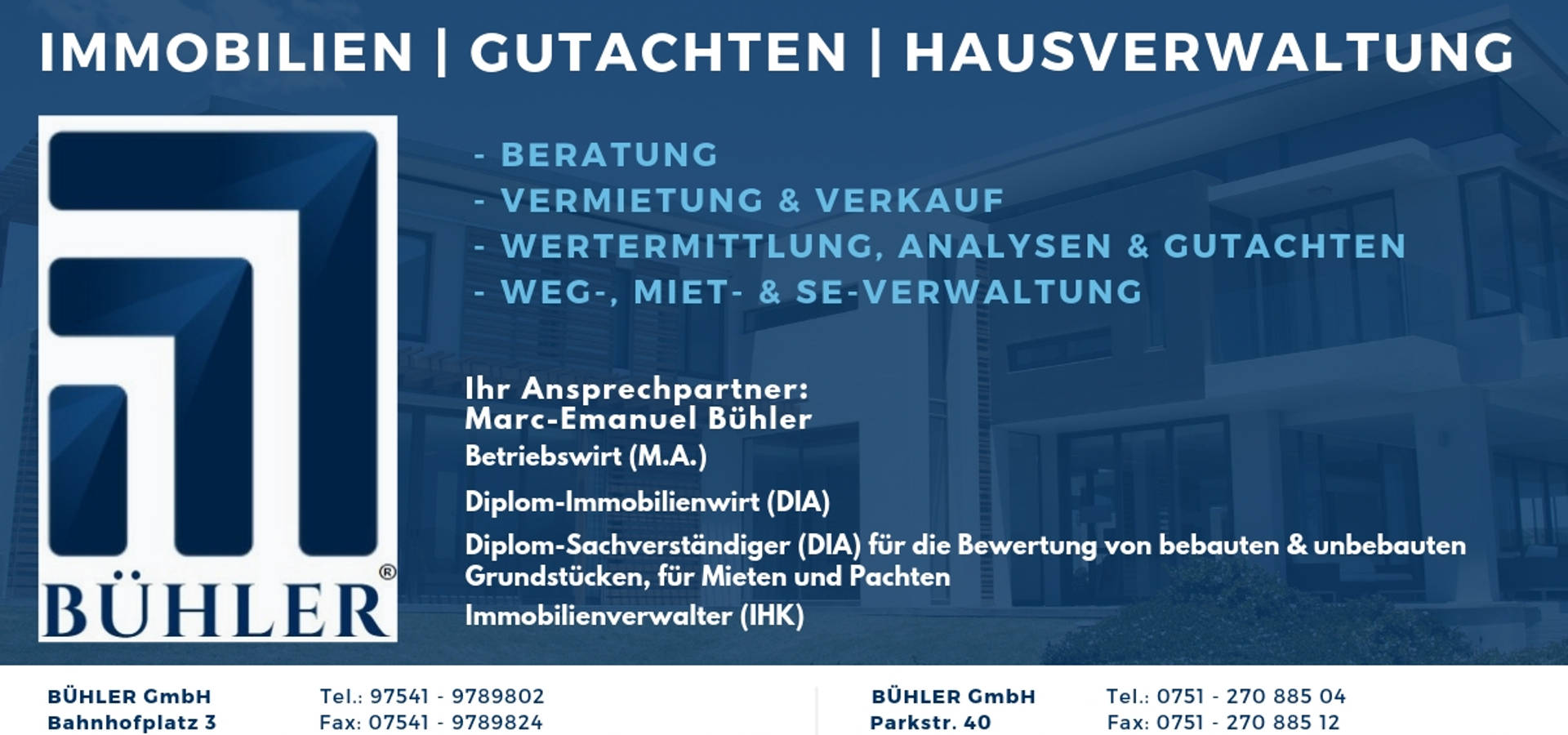 Bühler GmbH | Immobilien-, Verwaltungs- u. Sachverständigengesellschaft