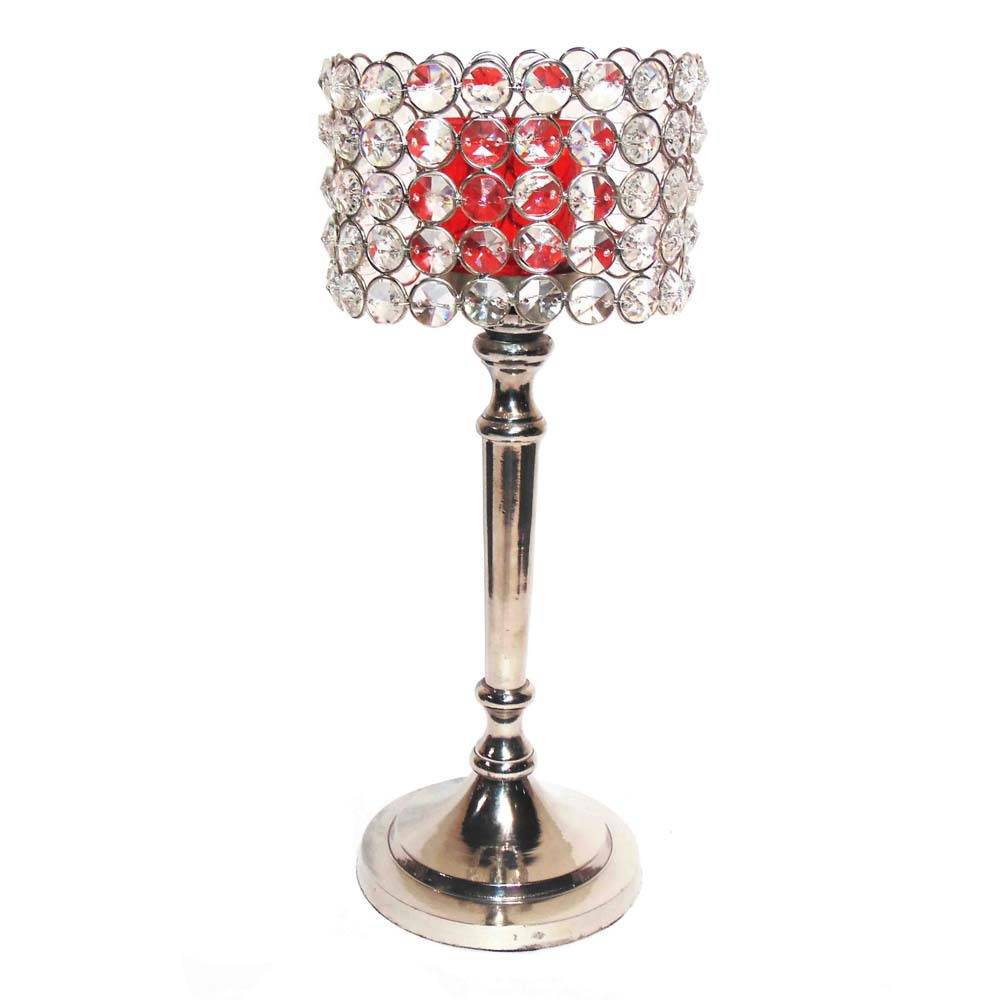 Crystal & Red Glass Cylinder Candle Holders homify