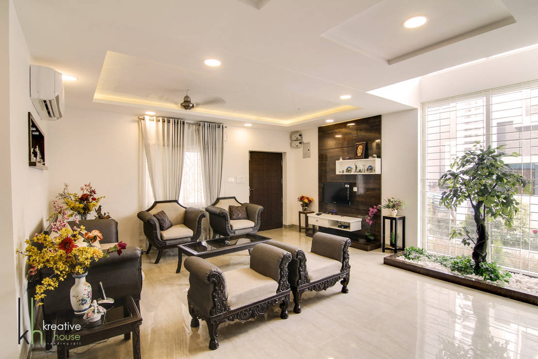 Buddha Mural And Bodhi Tree Themed Interiors For A Villa In