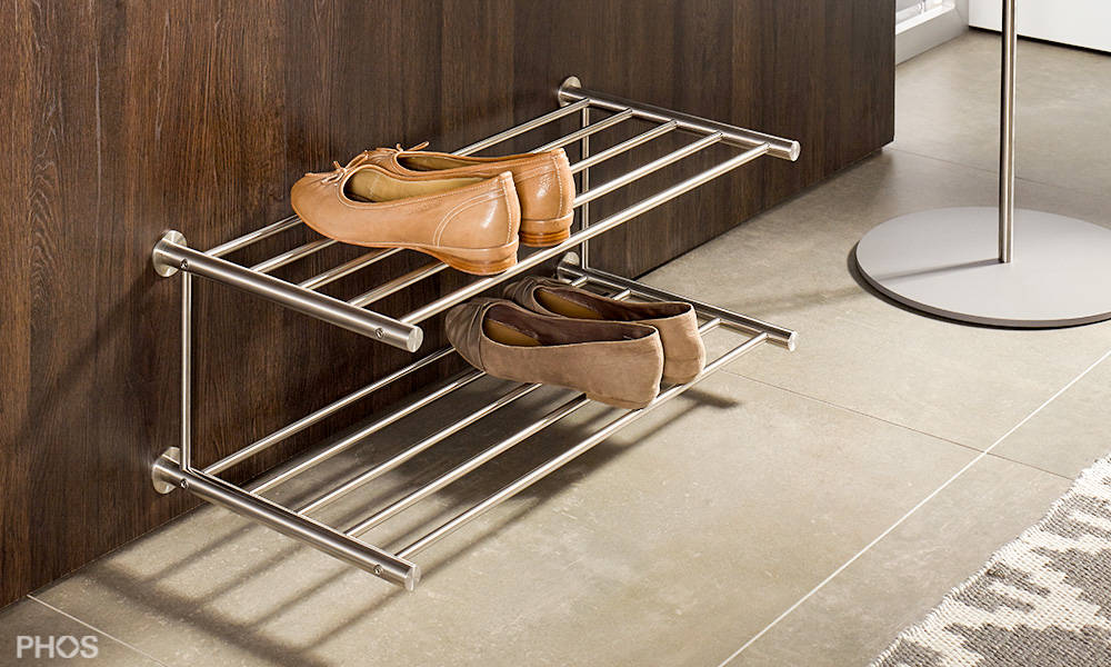 Schuhregale und Schuhablagen in Edelstahl Design homify