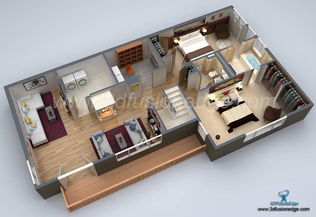 3d Floor Plan Rendering By 3dfusionedge Homify