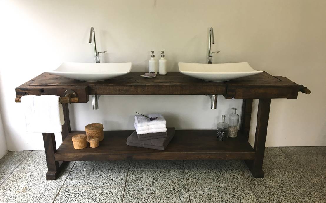 Design Doppel Waschtisch Aus Alter Hobelbank By S L Loftart Homify