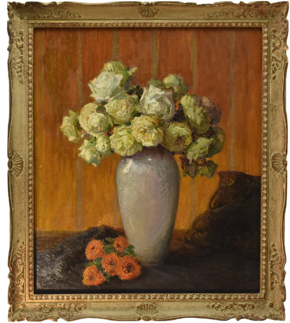 Quadro Con Fiori Rose Bianche Pittura Ad Olio Su Tela Pittori Dell 800 Homify