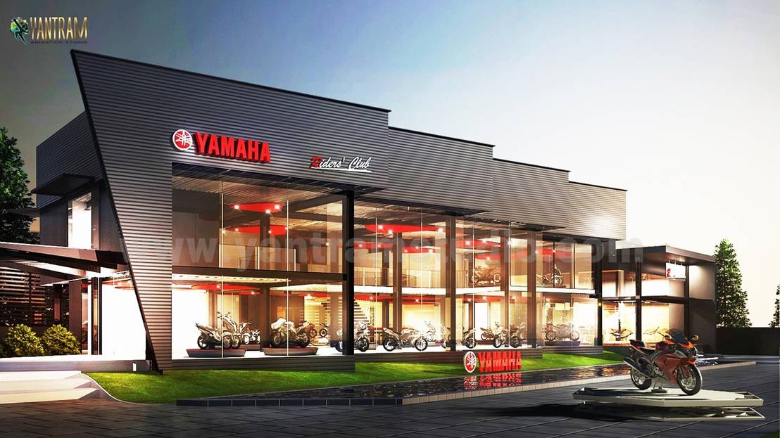 3d Exterior Rendering Services And 3d Animation Showroom For A