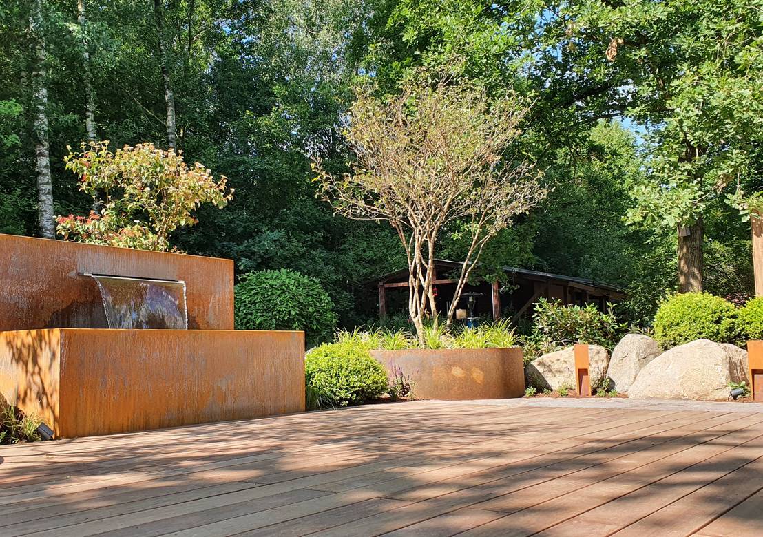 Wasserobjekte und Gartengestaltung mit Cortenstahl homify