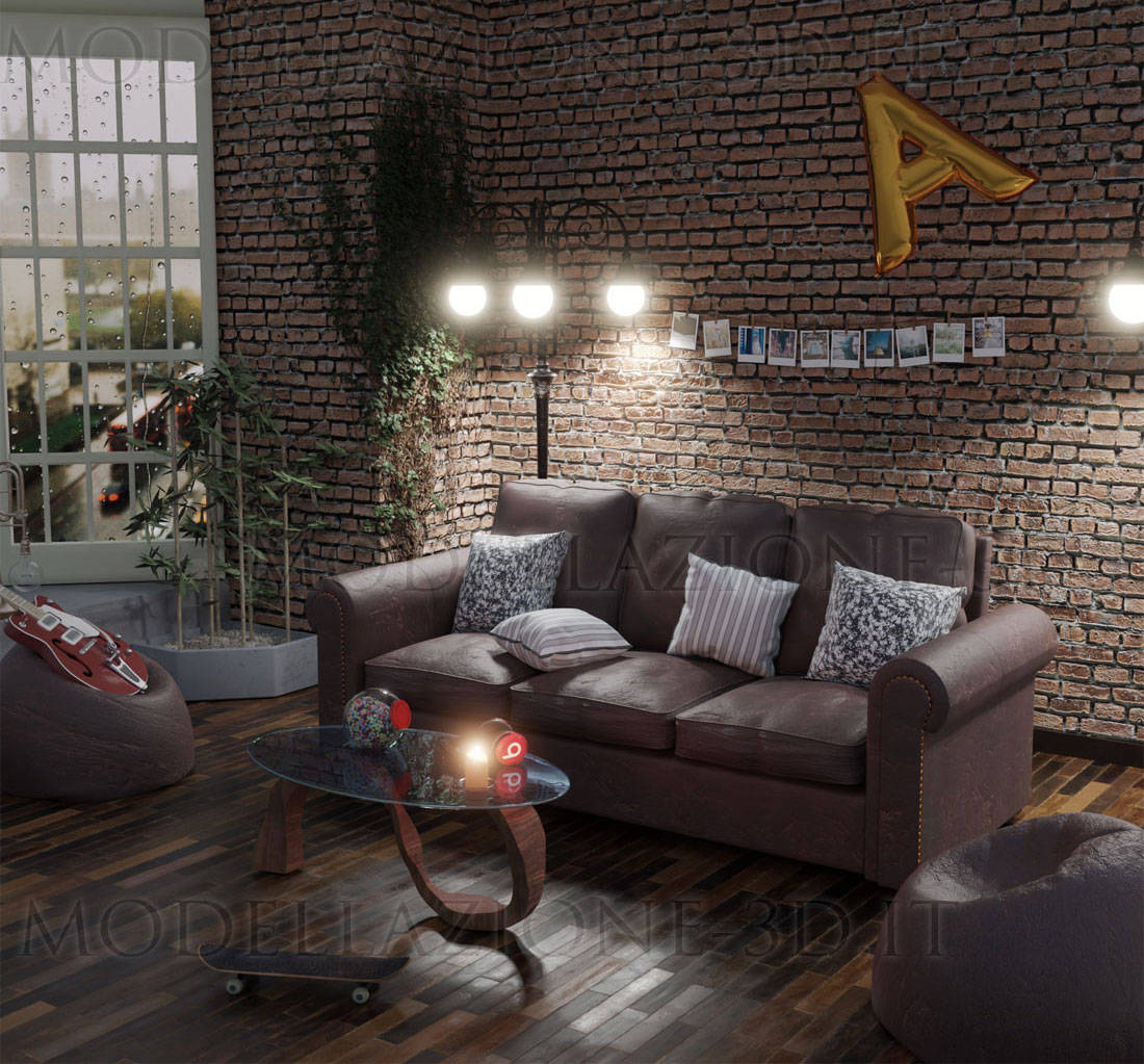 Design Interni Angolo Muro Mattoni E Divano In Cuoio Homify