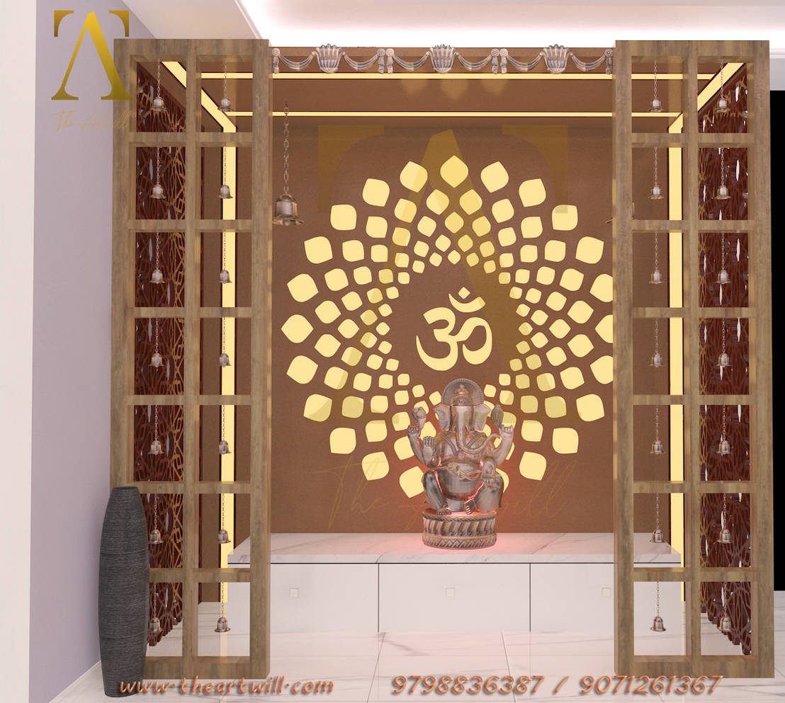 Beautiful temple design by the best interior designer The Artwill ...