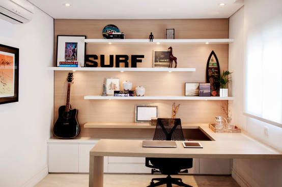 أفكار ذهبية لتصميم غرفة المكتب Homify Homify