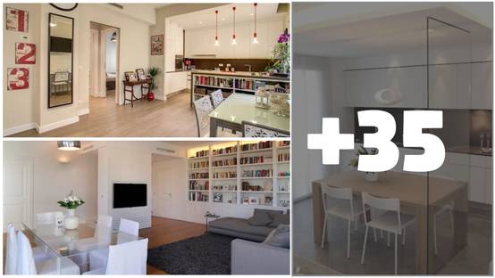 37 idee su come dividere sala da pranzo, soggiorno e cucina Idee cucina soggiorno