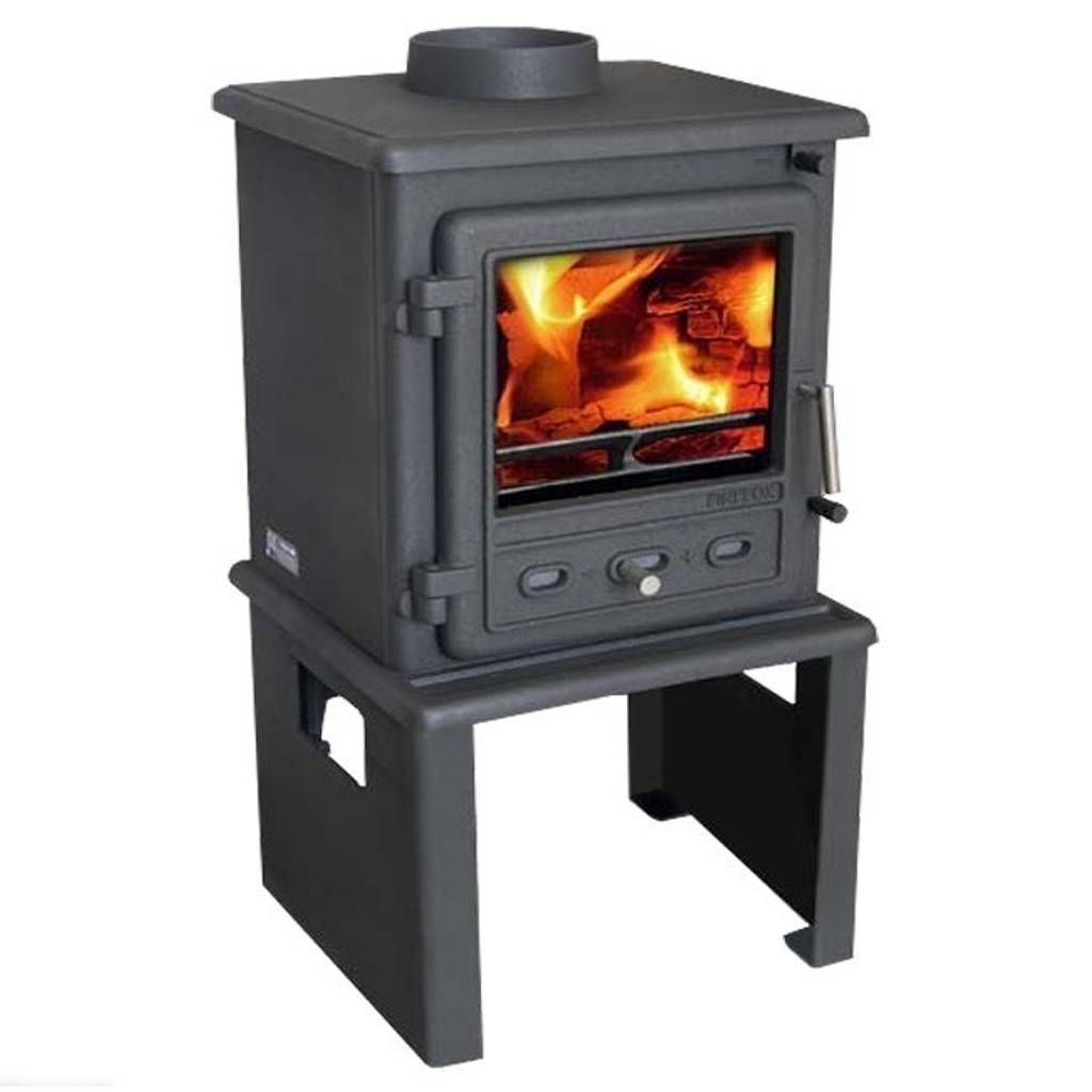 Firefox 5.1 multi fuel—wood burning stove with europa log stand direct