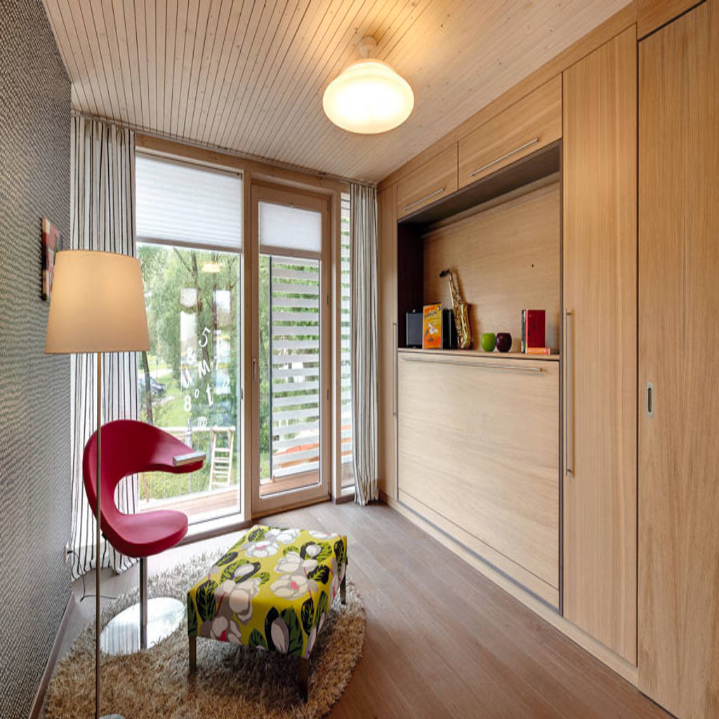 In Dieser Schrankwand Verbirgt Sich Ein Klappbett Modern