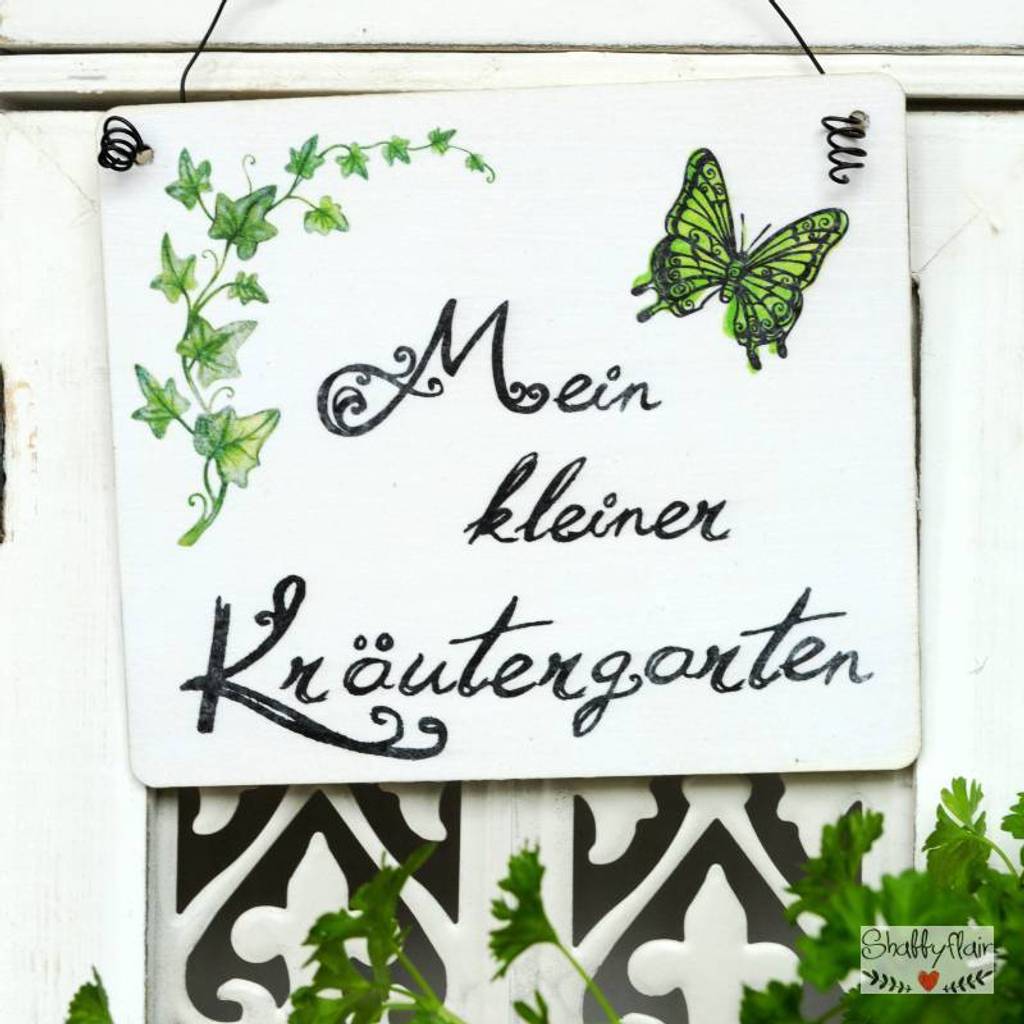 Holzschild mein kleiner kräutergarten von shabbyflair landhaus | homify