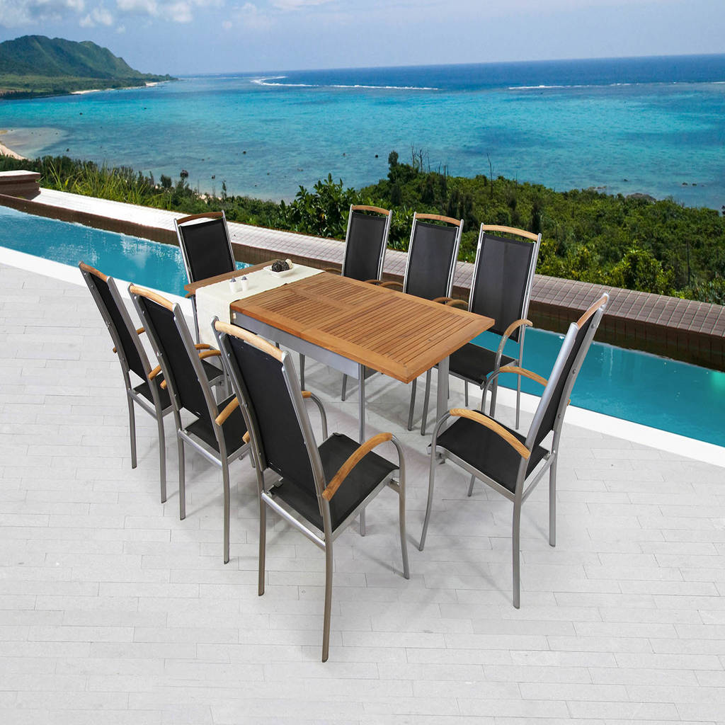 Combinación de teca y aluminio de syd muebles de jardin mediterráneo