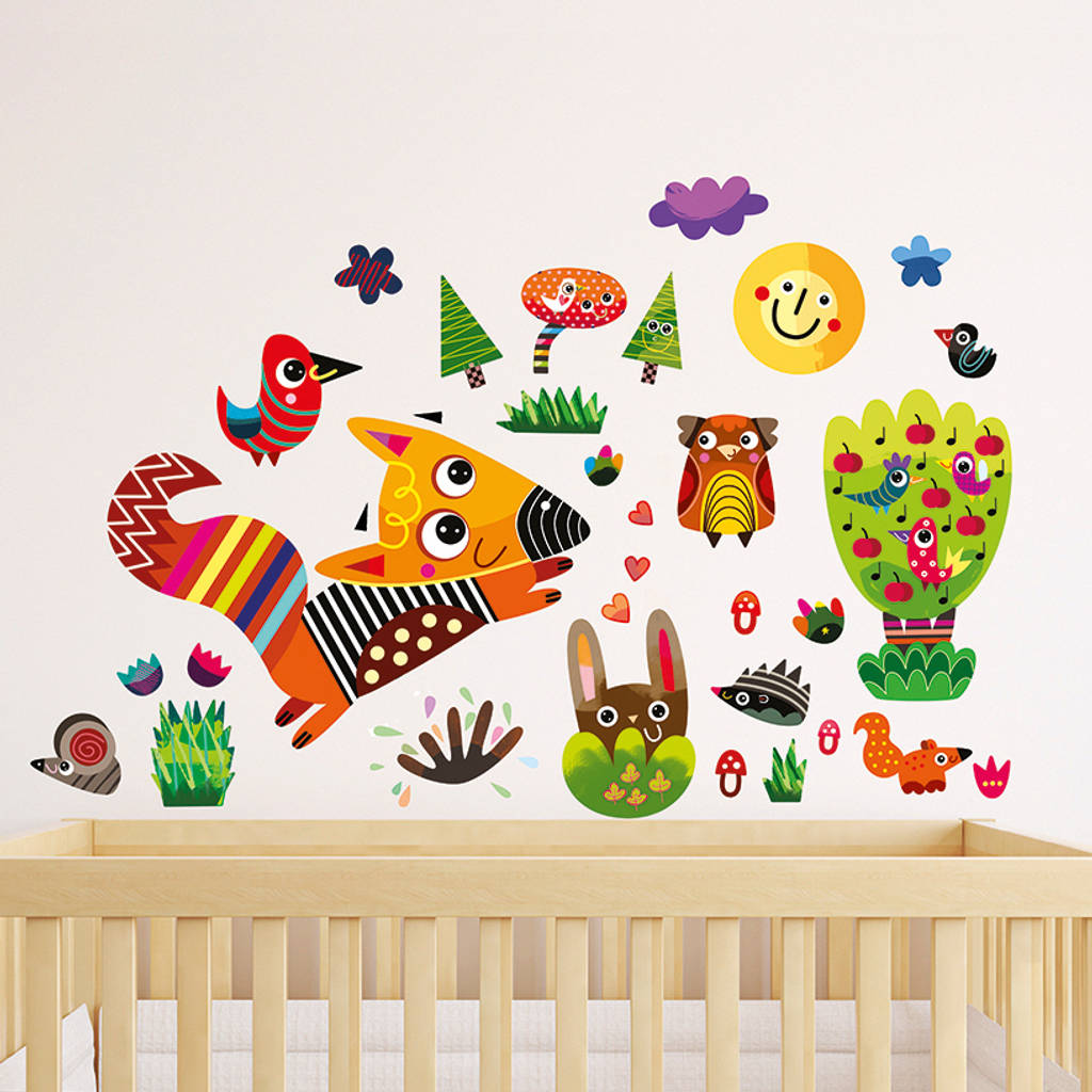 Forest nursery wall stickers by witty doodle witty doodle