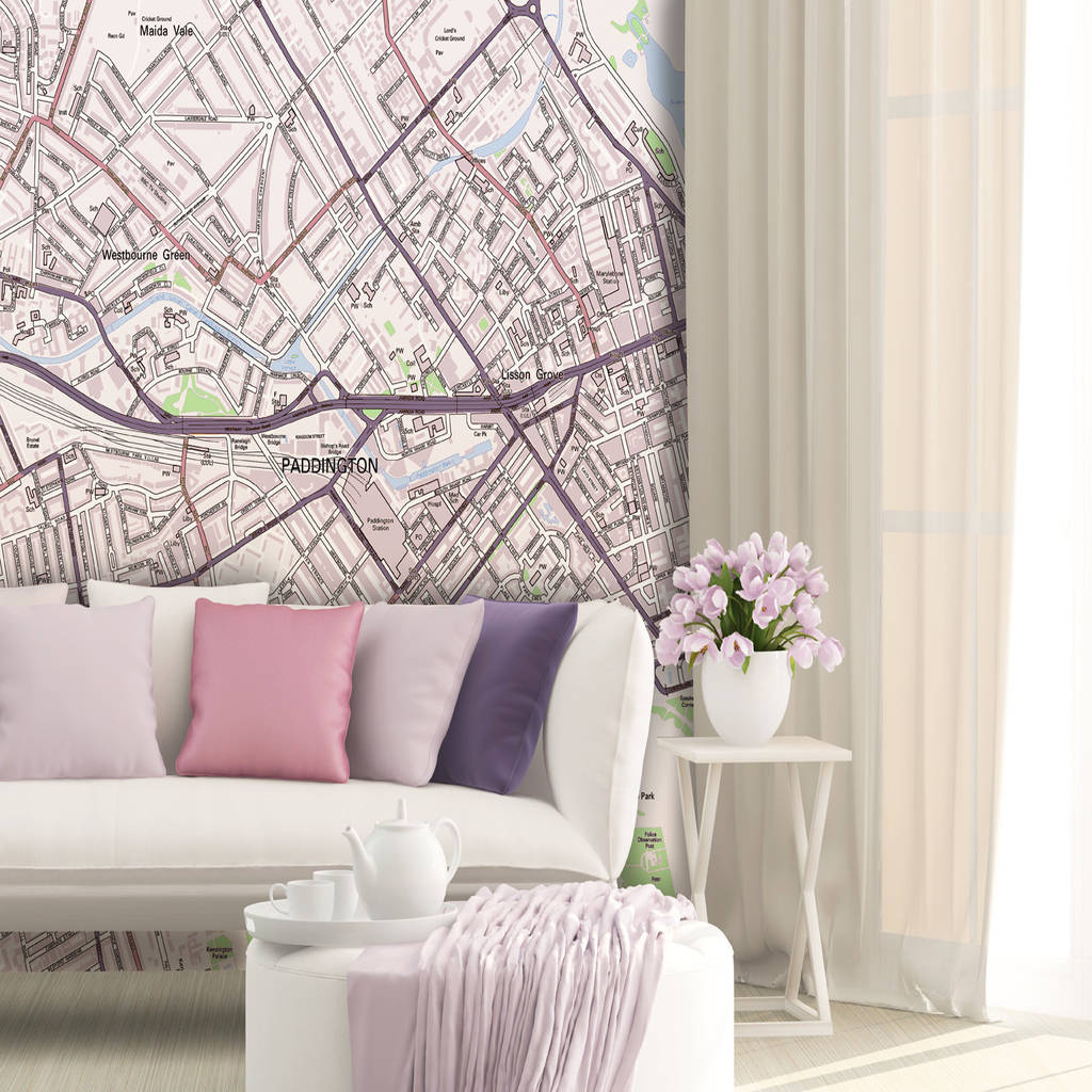 Custom street map wallpaper modern by love maps on ltd., modern homify