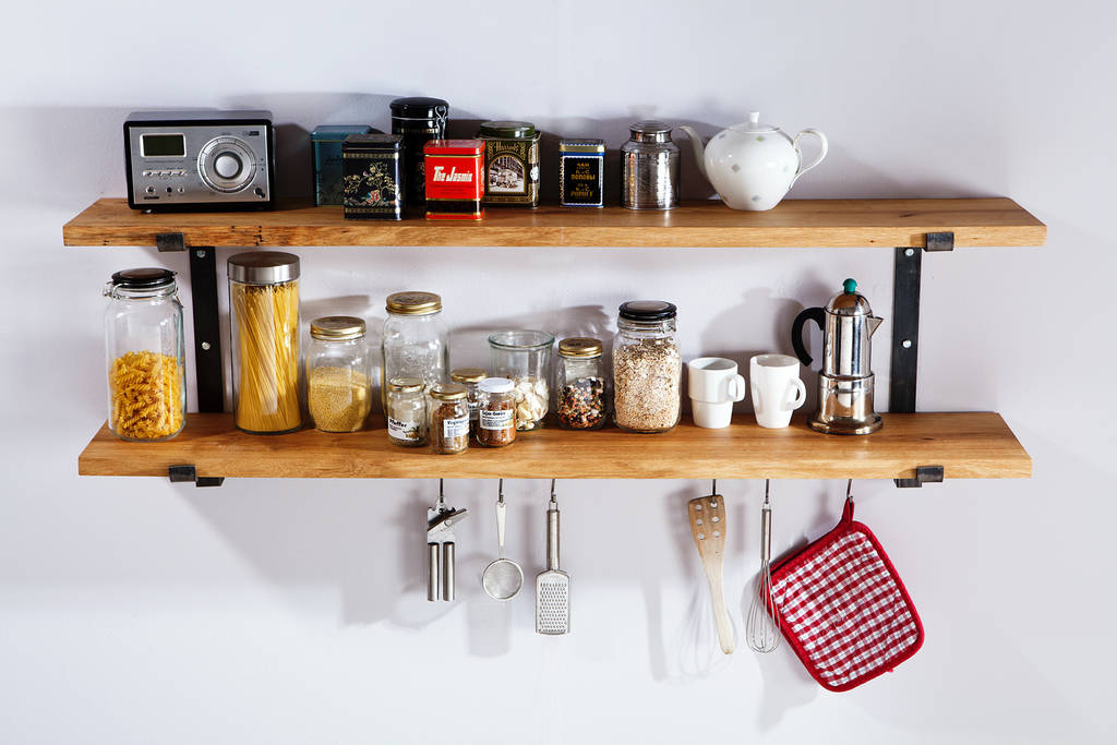 Küchenregal large aus rohem stahl und eiche vollholz rough and ready
