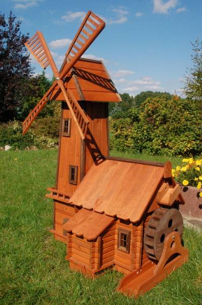 Deko-Shop-Hannusch Windmühle Aus Holz – 1,15 M Hoch, 80 Cm Spannweite, Imprägniert, Kugelgelagert