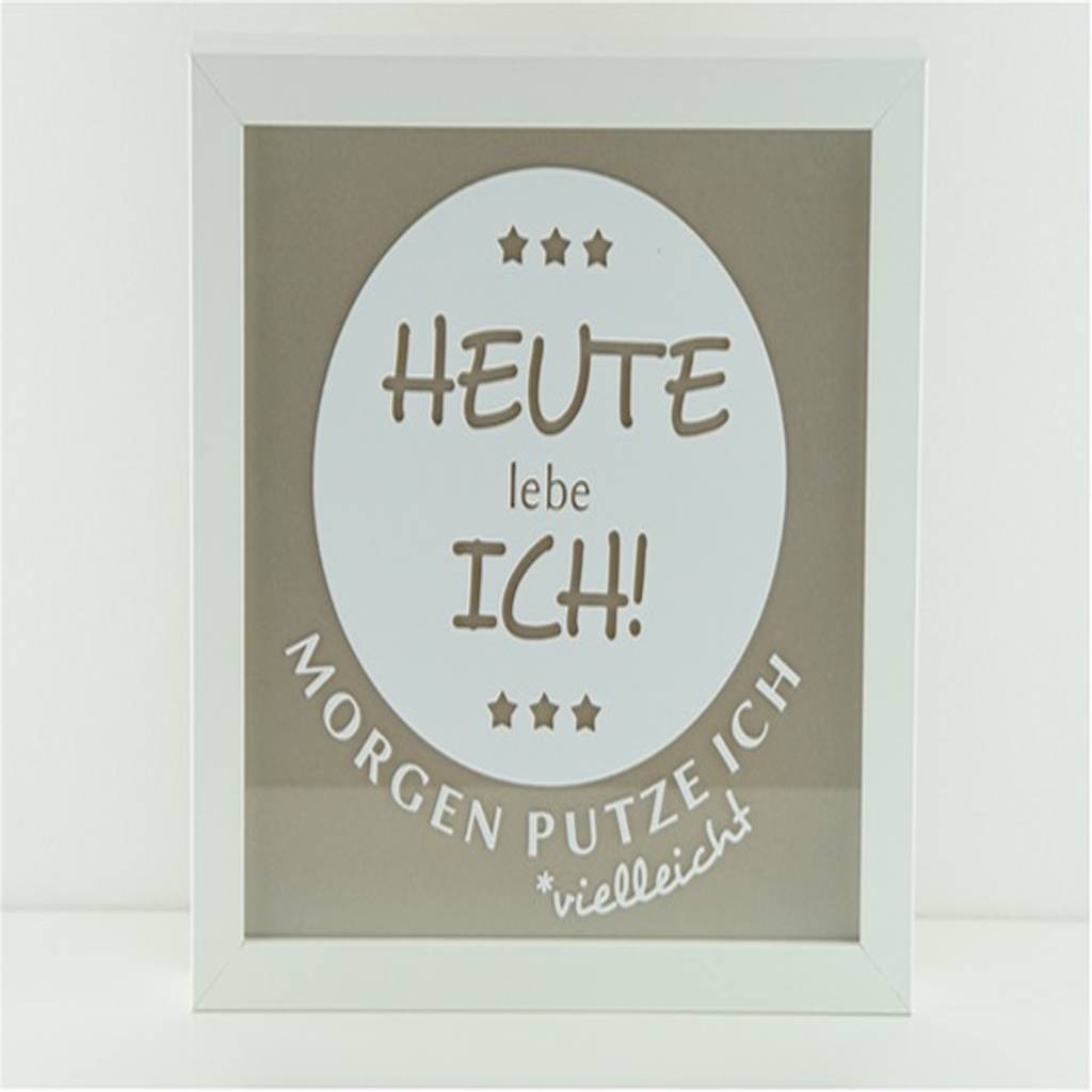 Bild spruch heute lebe ich putze ich… von herzen wände