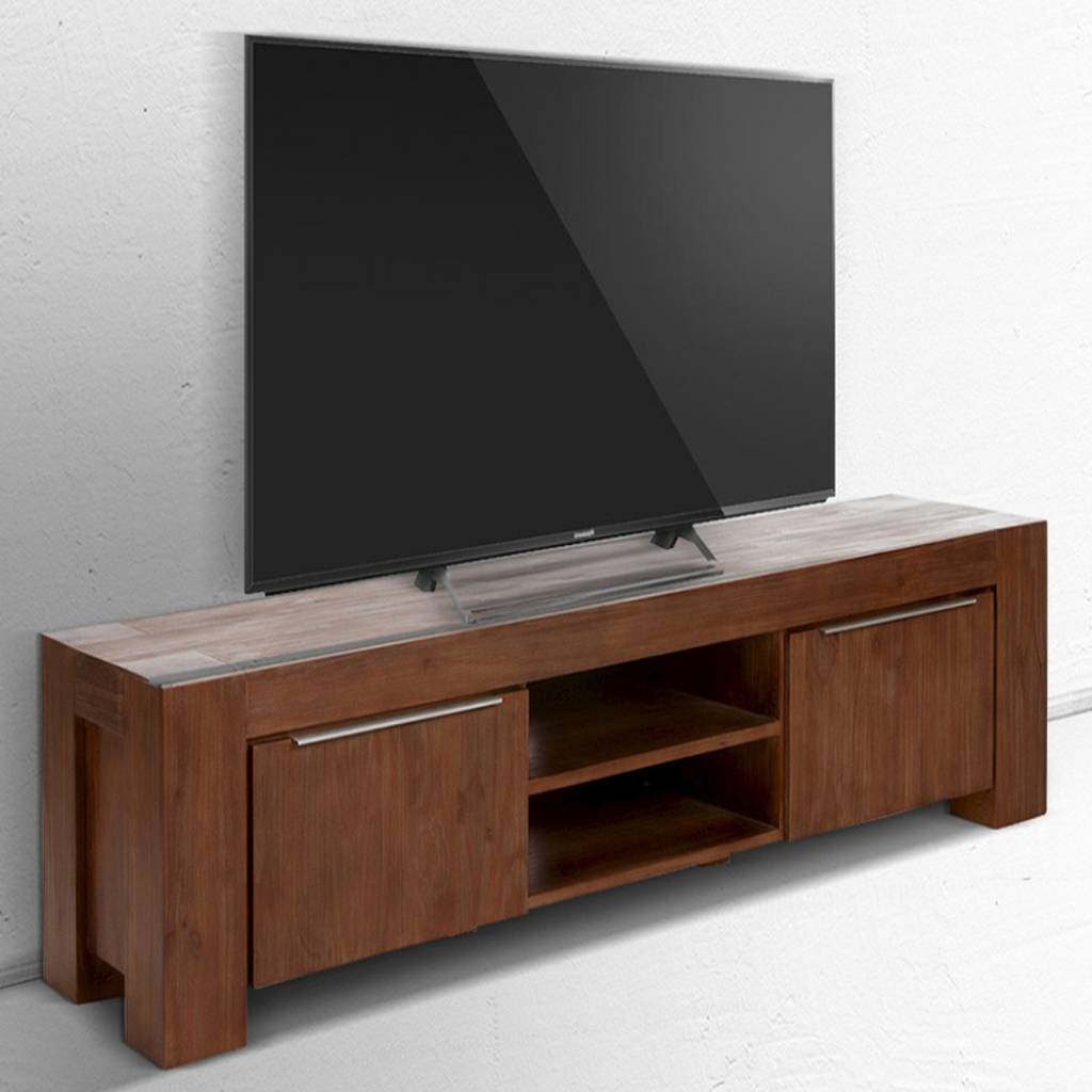 Tv-bank patna 2türig kolonial pinie massiv holz moebel von ...