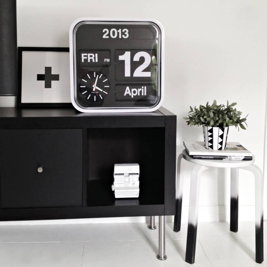 Karlsson flip clock mini just for clocks office spaces & stores plastic