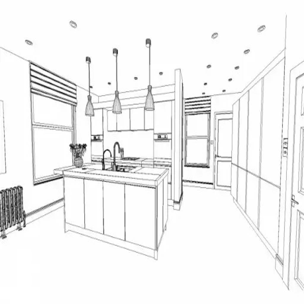 Sketch of modular kitchen by interior decorators jaipur | homify