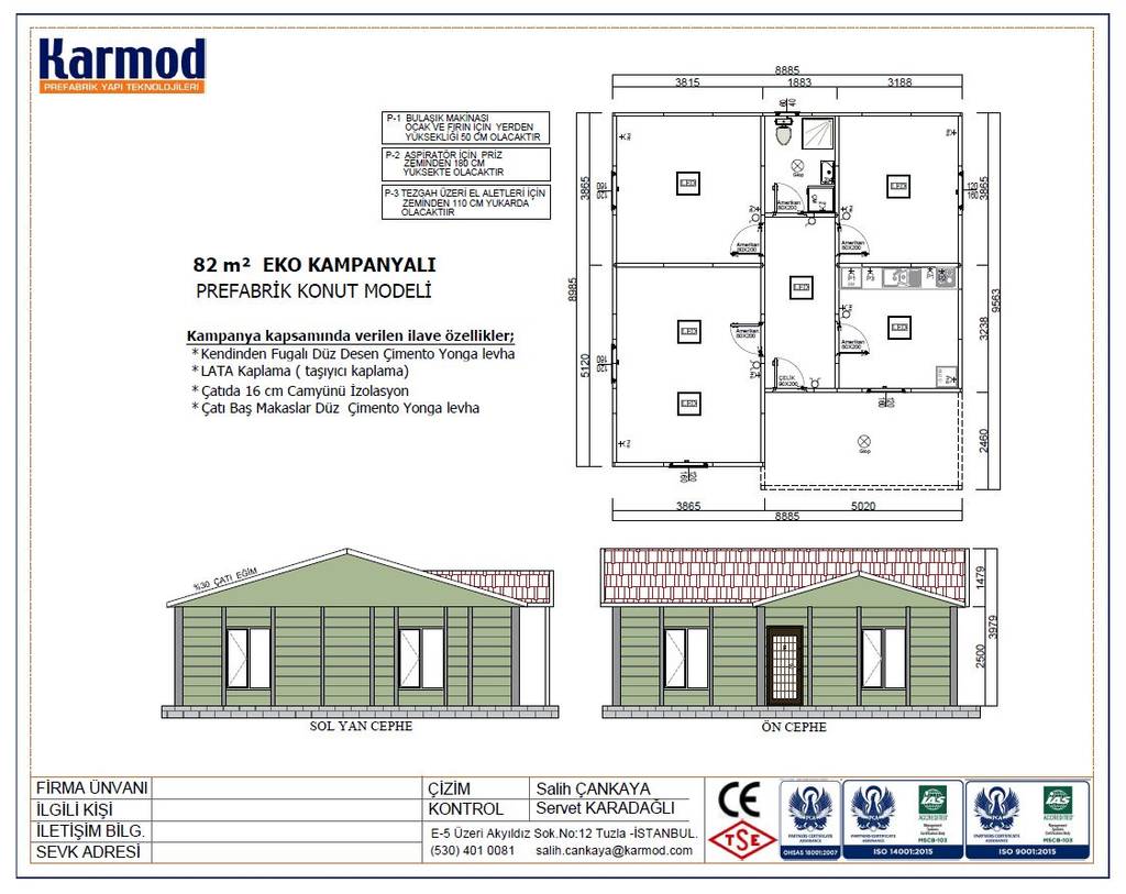 Prefabrik ev planı homify homify
