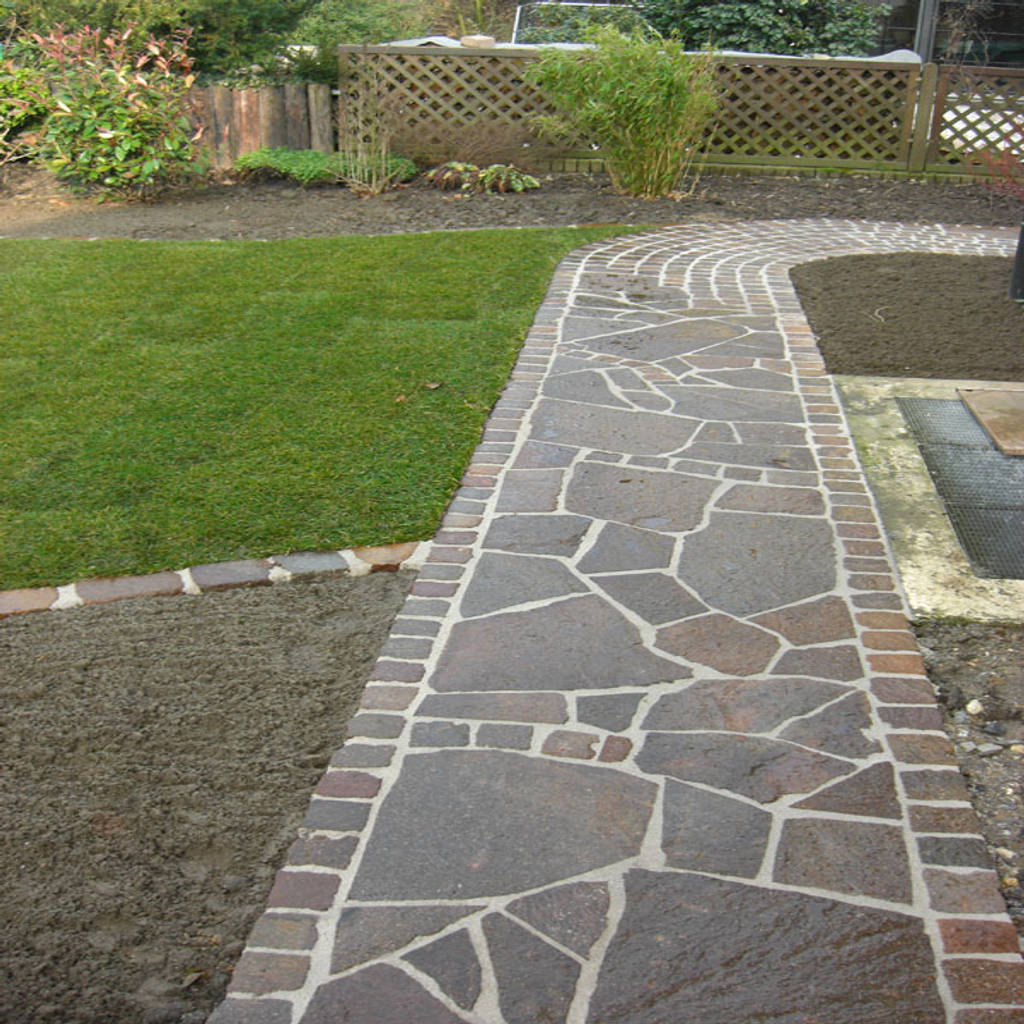 Gartenwege mit polygonalplatten und pflastersteinen aus naturstein homify