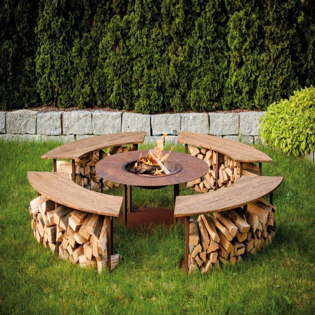 Runde grillstelle für gemütliche stunden metallmichl gartendeko