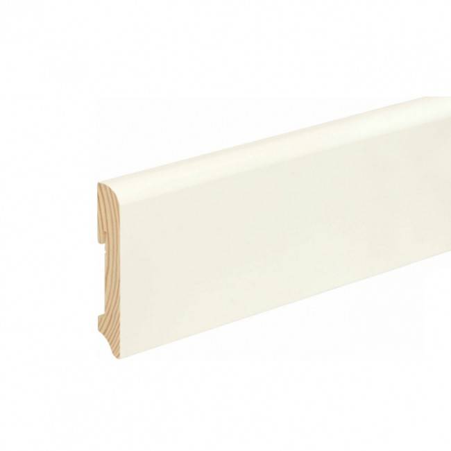 Battiscopa Liscio MDF Idro-light 70x10x2180 Mm – Confezione Da 5 Pezzi, Totale 10,90 Mt, Laccato Bianco